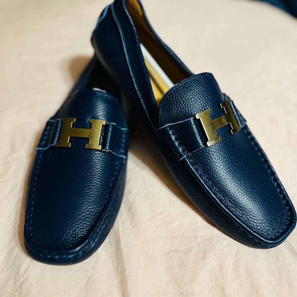 New Navy Loafers Hermes Paris Men’s size 44